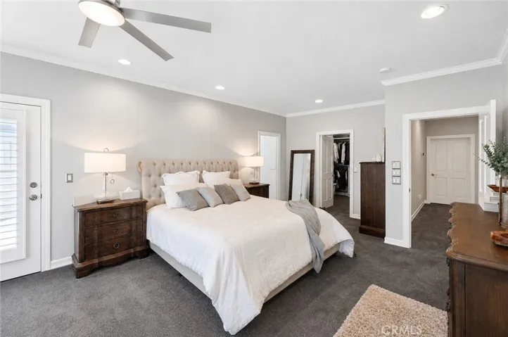 Master has large wake in closet, and door to left is to your balcony.
