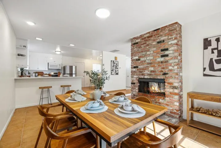 digitally altered to show fire in fireplace