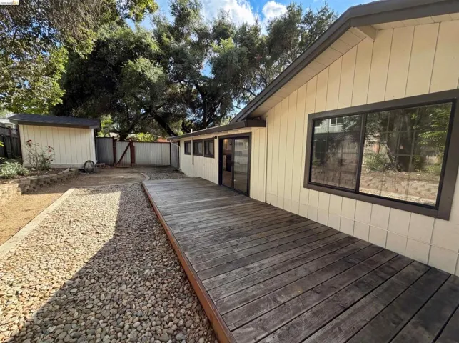 Expansive wooden deck providing outdoor living space