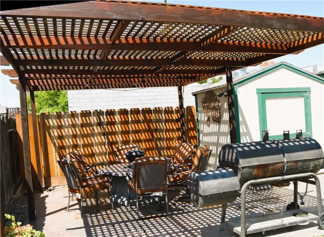 Backyard seating area