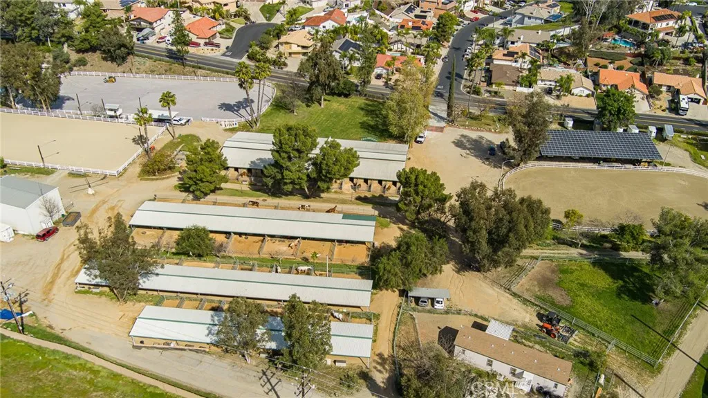 drone view over equestrian center