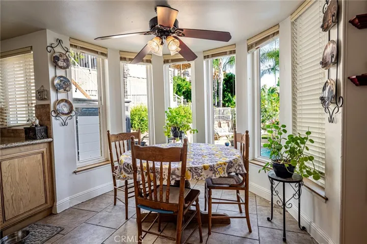 Breakfast nook with a view to your amazing backyard