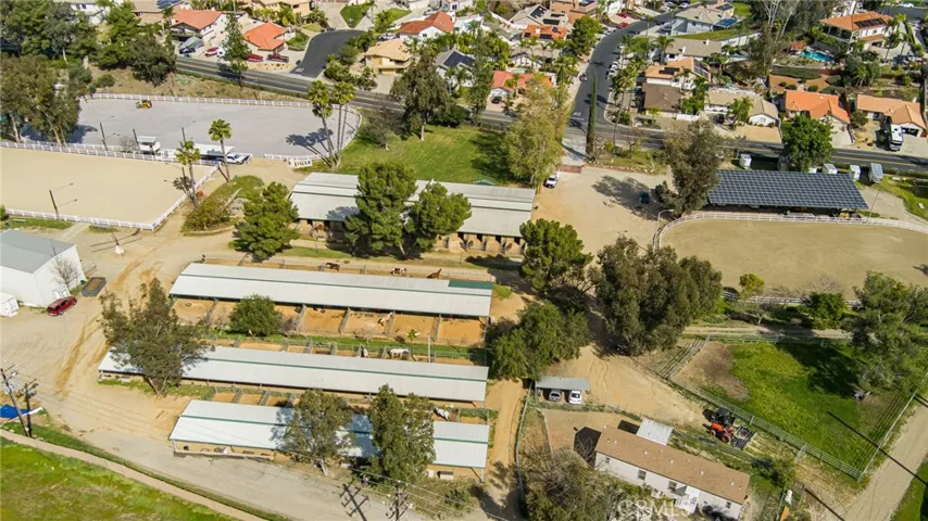 drone view over equestrian center