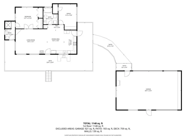 Approximate floor plan and garage.