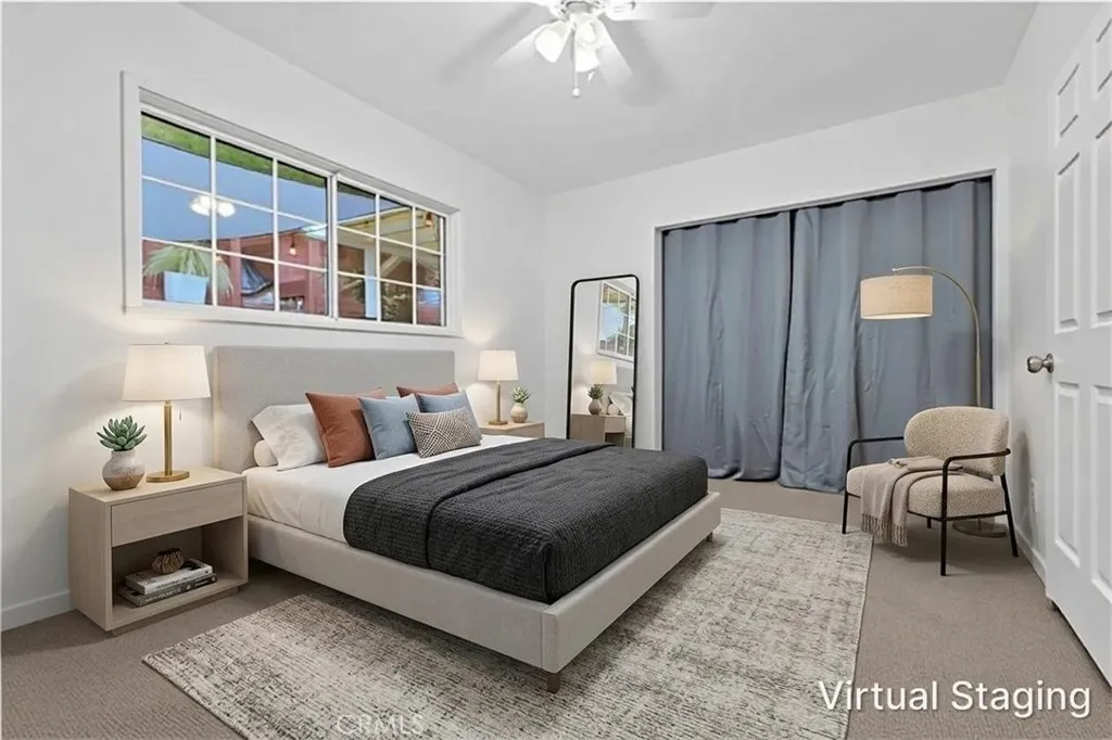 Virtually staged traditional bedroom layout for the third bedroom at 4772 Excelente Drive, showcasing modern bedroom furniture concepts.