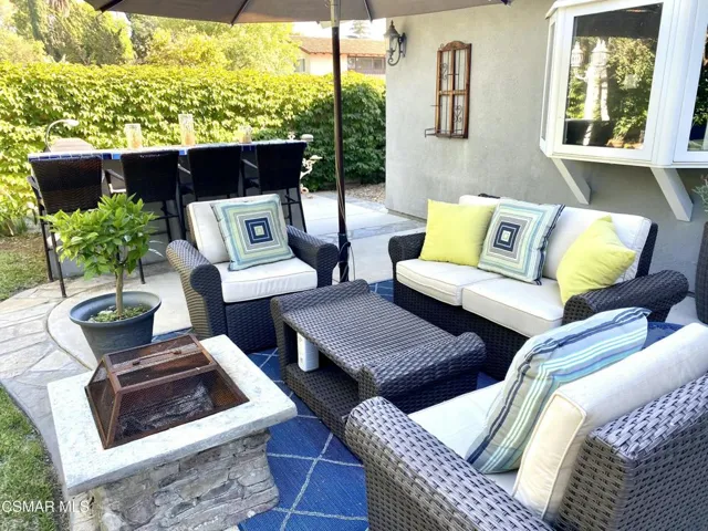 Lounging area backyard