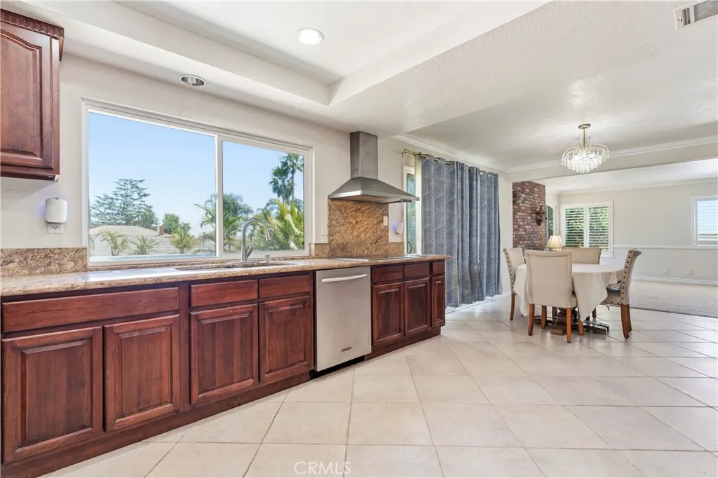 Kitchen to Family Room and Back Yard