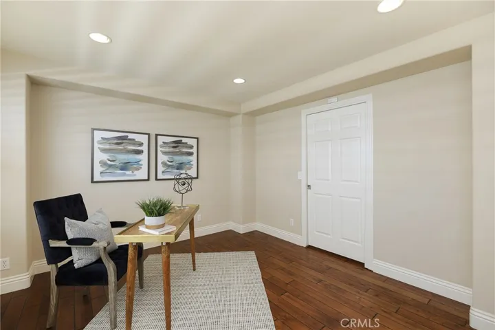 Virtual Picture of how Music Room/Office would look turned into 4th Bedroom Downstairs with Pocket Door.