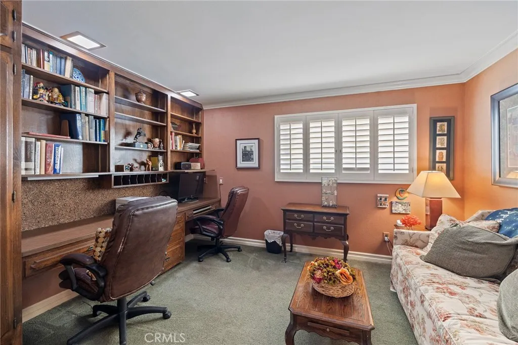 Downstairs office with built-ins.