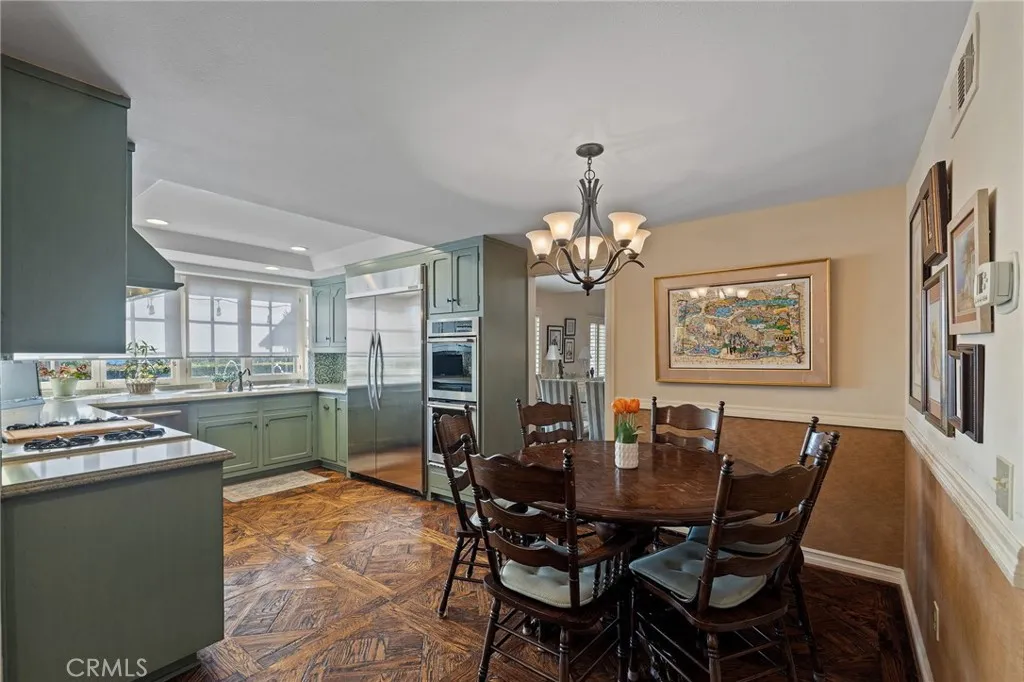 Custom design kitchen with dining area.