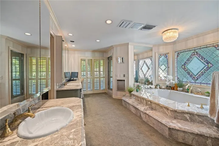 Double sinks and vanity.