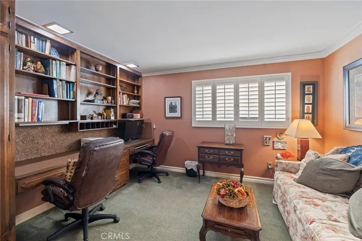 Downstairs office with built-ins.
