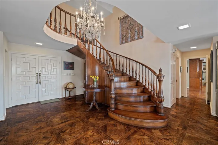 Dramatic custom wood staircase!