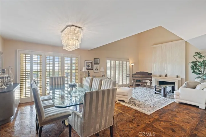 Elegant dining/living room.