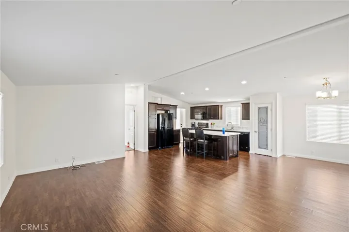 View of Living Area Great Room Kitchen from Entry