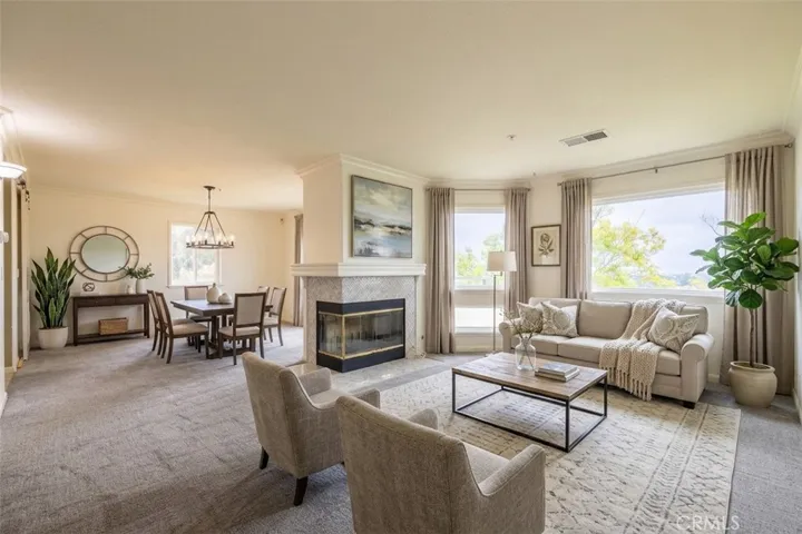 Living area virtually staged