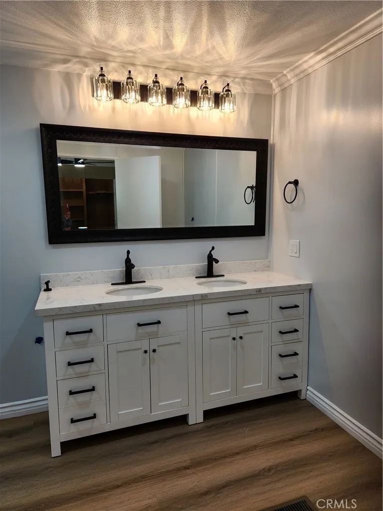 Master bathroom double sink