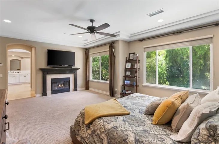 Primary suite with fireplace