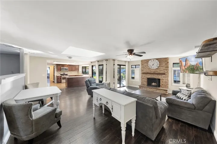 living room open to kitchen