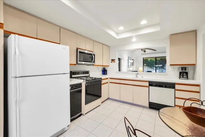 Kitchen with recessed lighting