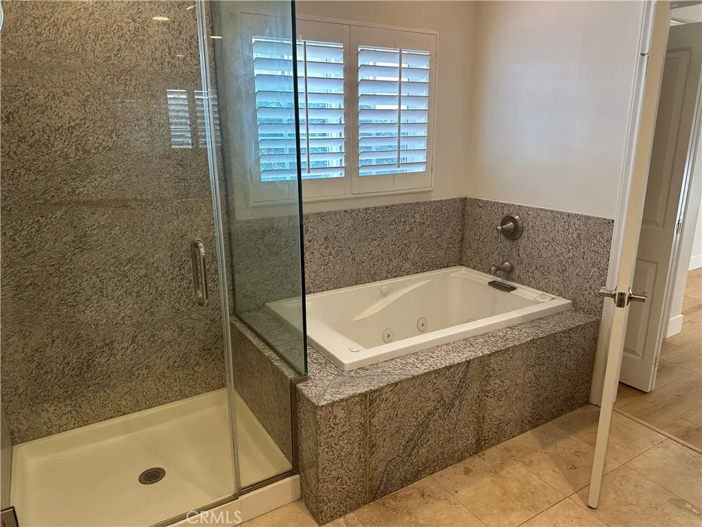 View of the primary bath to the jacuzzi tub & shower