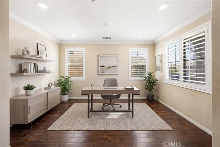 Virtual picture created to show an office where gym is now.