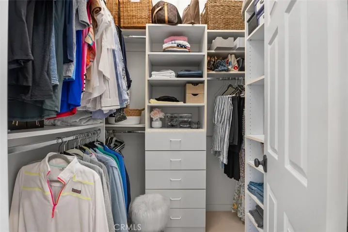 One of the two available primary closets.