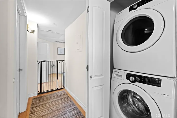 Laundry closet in hallway