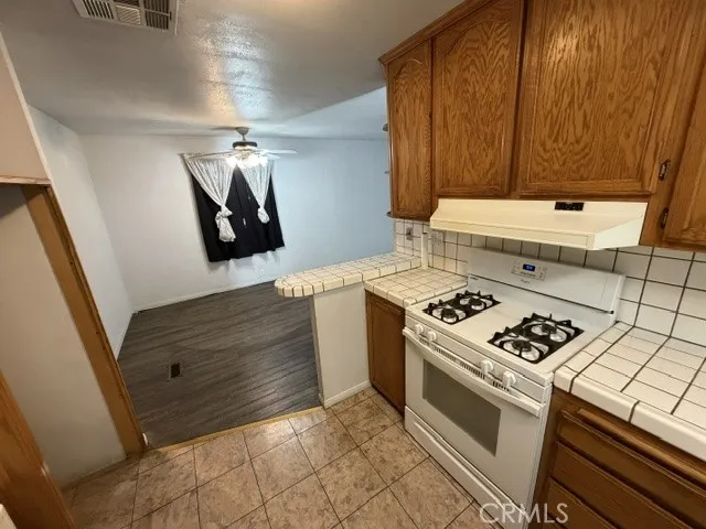 Kitchen open to dining room