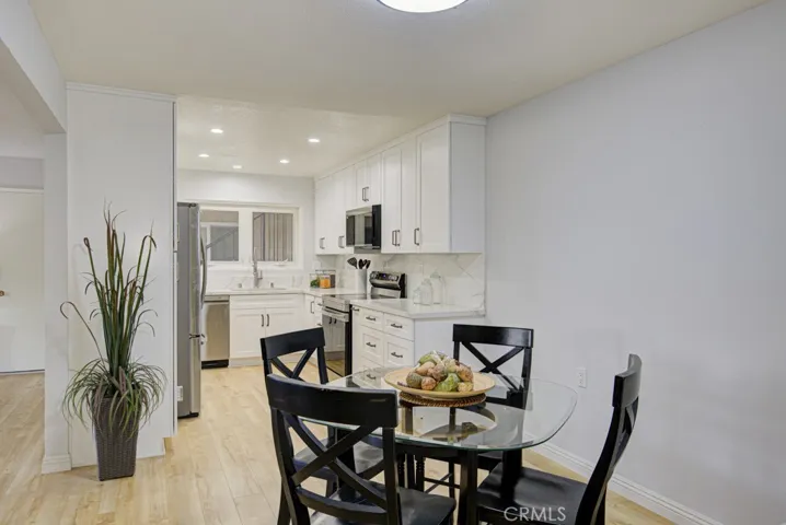 Looking from the dining room toward the kitchen.