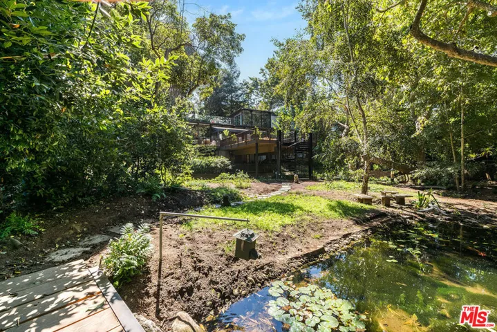 Natural Pond Across Creek