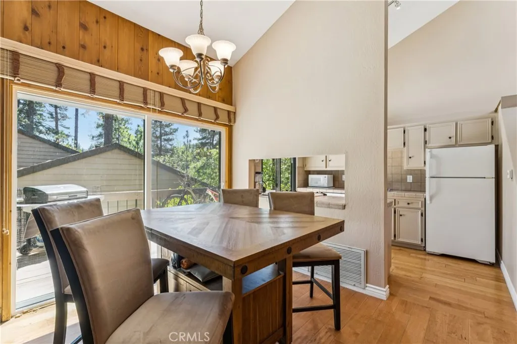 Dining area with slider to deck
