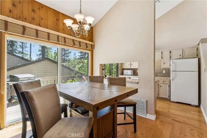 Dining area with slider to deck
