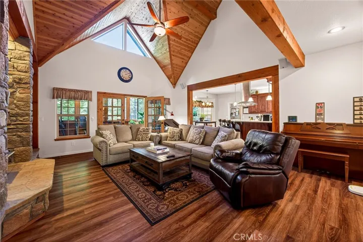 Living room open to sun porch