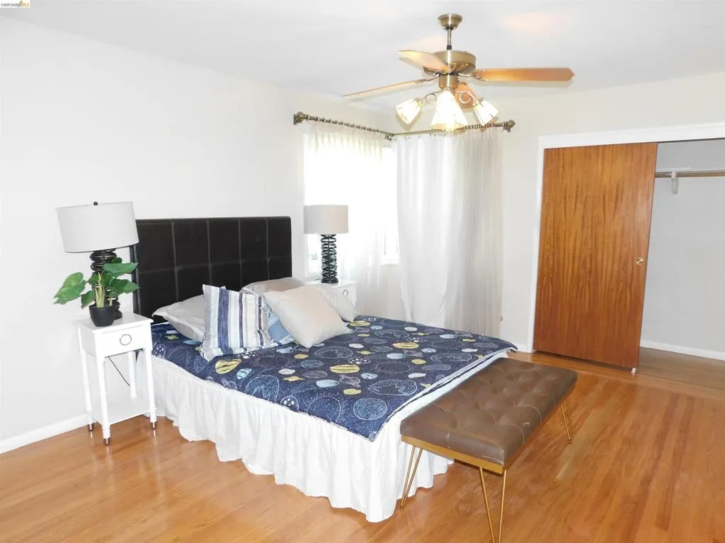 Hardwood-finish flooring and light-toned walls