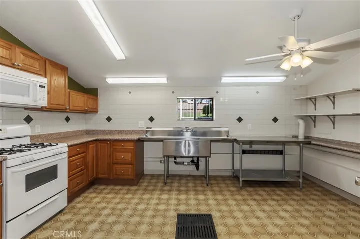 Large Additional Kitchen off of the Garage has views of the rear yard.