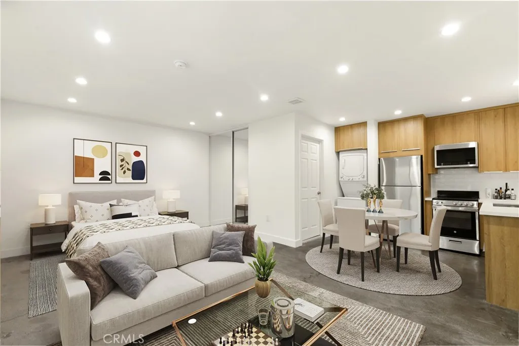 Virtually staged living space