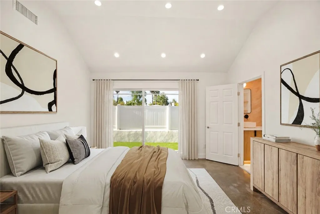 Virtually staged primary bedroom