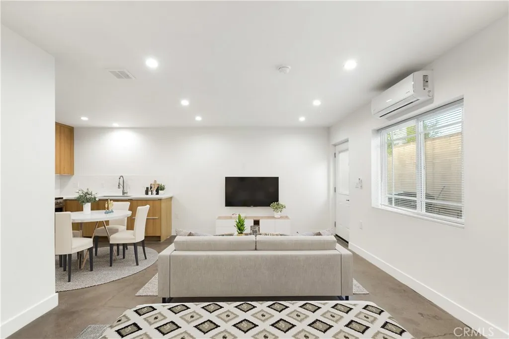 Virtually staged living space