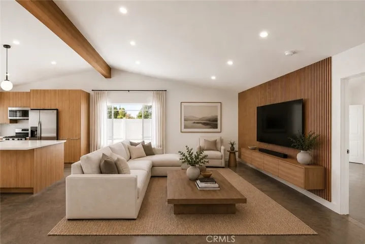 Virtually staged Open concept living room