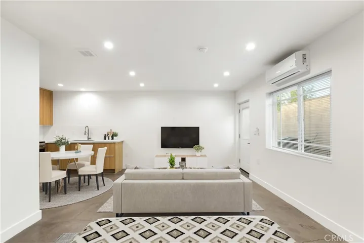 Virtually staged living space