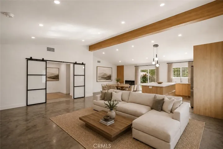 Virtually staged Open concept living room