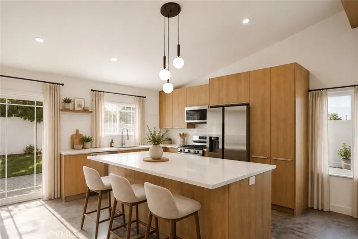 Virtually staged kitchen