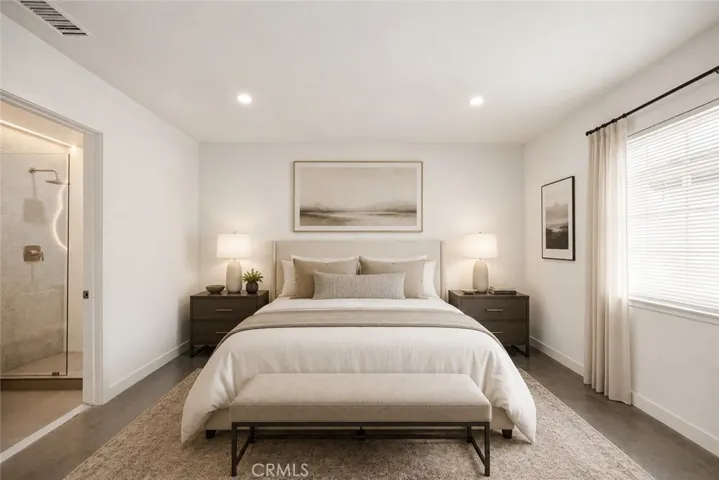 Virtually staged second primary bedroom.