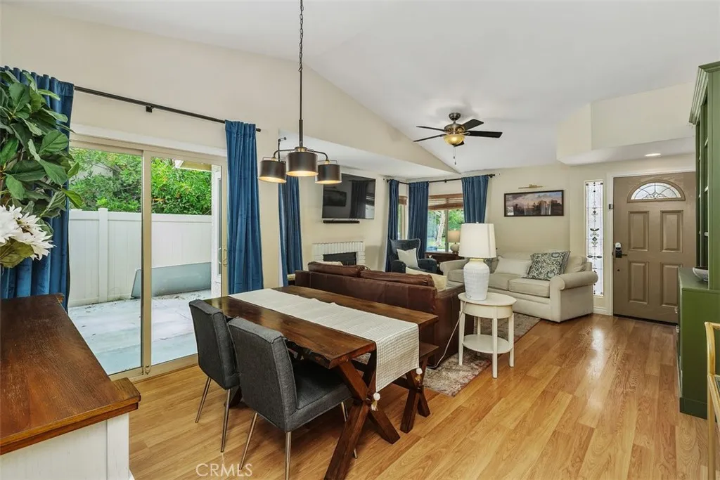 Dining Area Looking to Entry Ceiling Fan