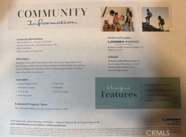 Community info from builder