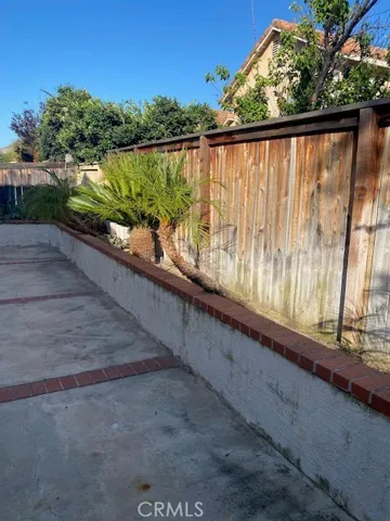 Wood fence and planters