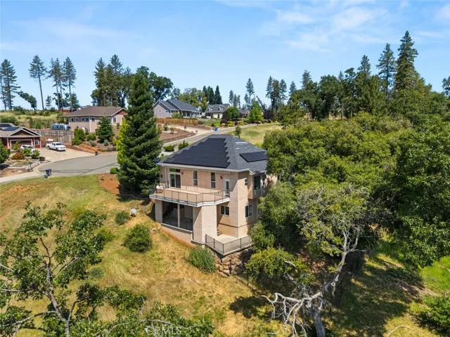 Drone shot of back of house