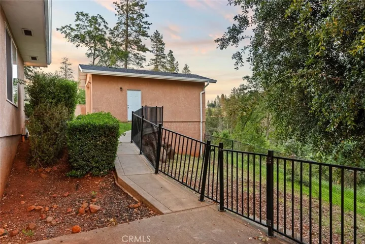 Side of detached garage