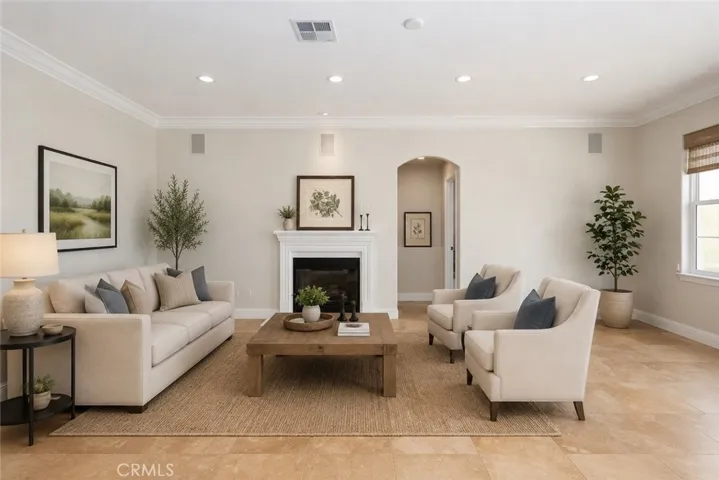 virtually staged living room